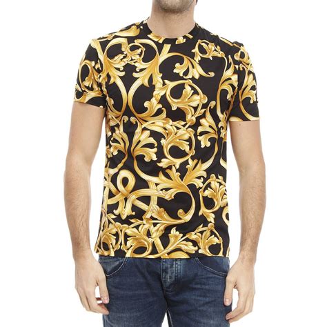 versace gold t-shirt|versace collection men shirt.